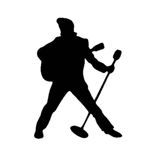 9.3CM*12.7CM Rock Elvis Presley Vinyl Motorcycle Black Silver Car Sticker Decals Laptop Suitcase Helmet Skateboard Sticker