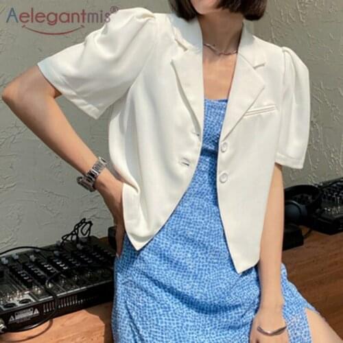 Женские пиджаки с коротким рукавом Aelegantmis China At AliExpress