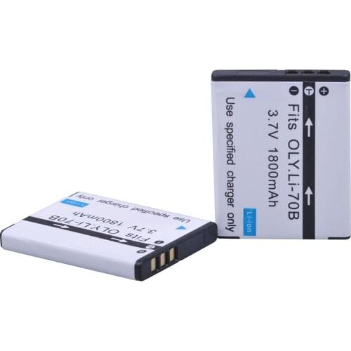 2Pc 3.7V 1800mAh Li-70B Li 70B Camera Battery for Olympus VG-110, VG-120, VG-130, VG-140, VG-160, FE4020 Digital Camera