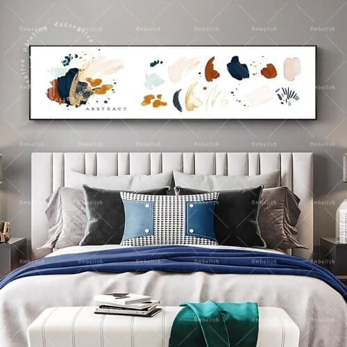 Watercolor Gold Splash Blue Modern Home Decor Pictures For Living Room Nordic Wall Art Posters HD Spray On Canvas Paintings