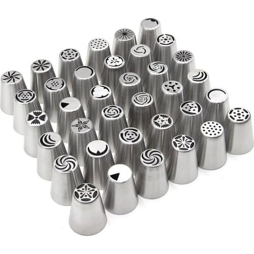 Amy DIY Cake Decorating Tip Sets 36pcs Russian Tulip Icing Piping Nozzles Set Rose Cupcake Cream Pastry Baking Tool