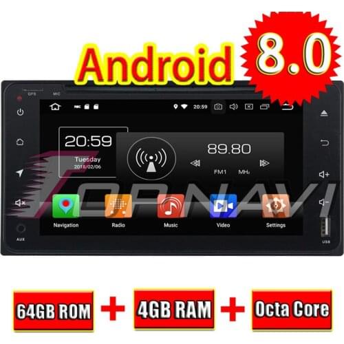Topnavi Android 8.0 Car DVD Media Center CD Player For Toyota RAV4/Corolla/Vios/Hilux Land Cruiser Stereo GPS Navigation 4+64GB