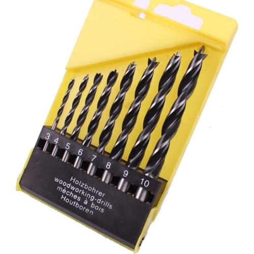 Free Shipping 8pcs/lot 3-10mm Wood Working Drill, Wood Drilling, Hole Drilling,High Carbon Steel Drill