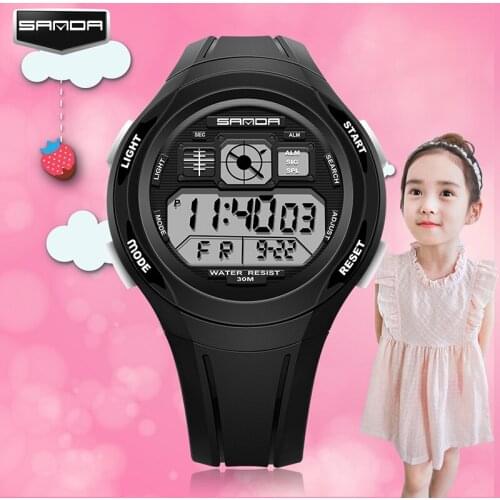 SANDA Brand Children Watches LED Digital Multifunctional Waterproof Wristwatches Outdoor Sports for Kids Boy Girls #331
