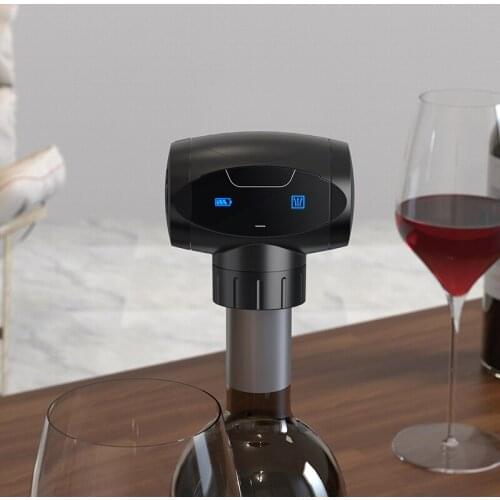 Electric Wine Preserver Portable Automatic Red Wine Bottle Cap Vacuum Pump Stopper with LED Light Kitchen Tools Bar Accessories