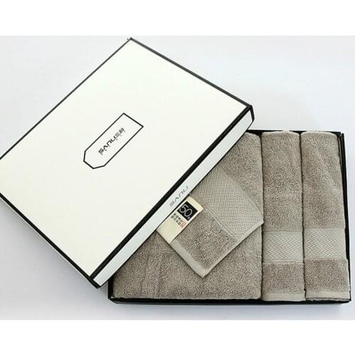 Cotton Gift Box Towel 2 Towel 1 Bath Towel Set Gift Box Set Combination 3 Piece Absorbent Household Christmas Towel Gifts B5T84