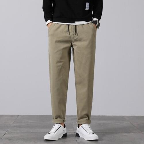 Classic Mens Khaki Casual Pants 2021 New Business Fashion Slim Fit Cotton Stretch Trousers Male Brand Clothing