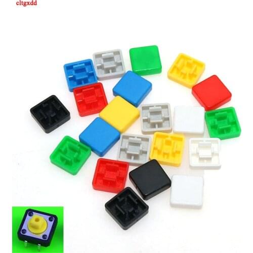 20pcs 10x10 Key Caps Square Inner Diameter 3.6*3.9 Button Cap Adaptable 12*12 Square Head Touch Switch 12x12x7.3mm Button Hat