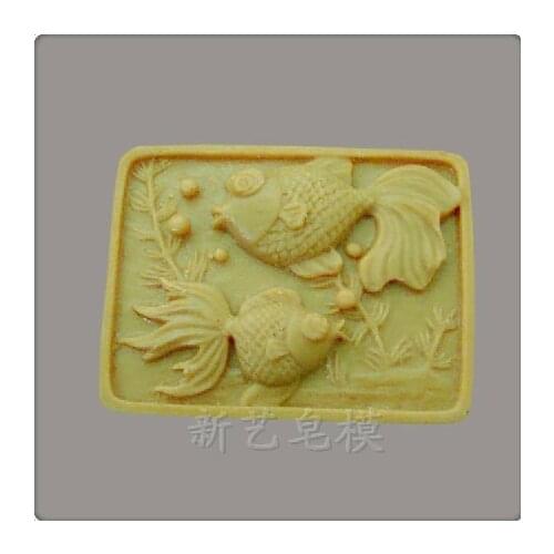 Lovely Goldfish DIY Soap Mold Rectangle Silicone Mould For Handmade Soap Making