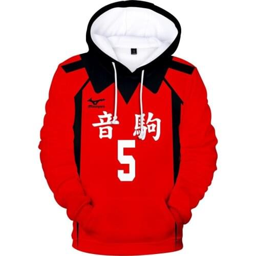 Red Hoodie Mens Winter Fall3D Printed Sportswear Volleyball Junior Casual Sports Hoodie New Style Funny Fashion Pullover