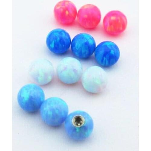 Lot10pcs Body Jewelry Balls 1.6mmx5mm Parts Accessory Opalite balls 5mm DIY For Ear Studs/Earring Tongue/Nipple/Scaffold Balls