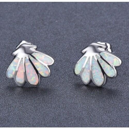 Cute Seashell White/Blue Earrings Fashion Women Wedding Party Stud Earrings Jewelry Accessories Valentine's Day Birthday Gift