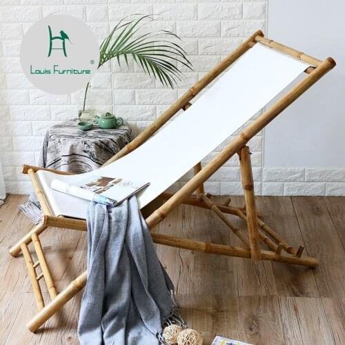 Louis Fashion Beach Chairs Bamboo reclining folding adult nap