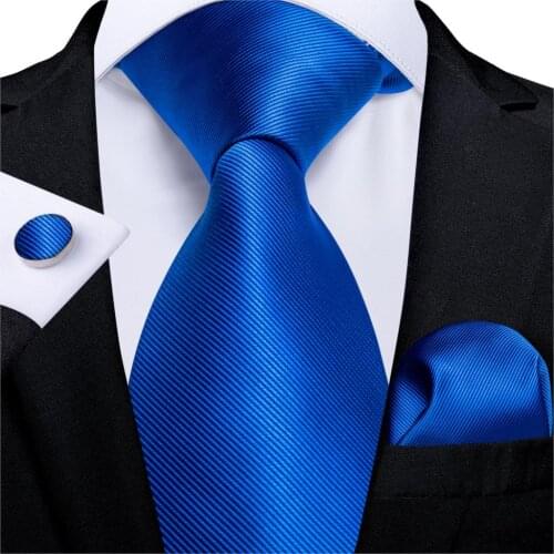 New Classic Solid Ties For Men 8cm Blue Pink Green Red 100% Silk Necktie Handkerchief Set Gift For Men Party Gravatas DiBanGu