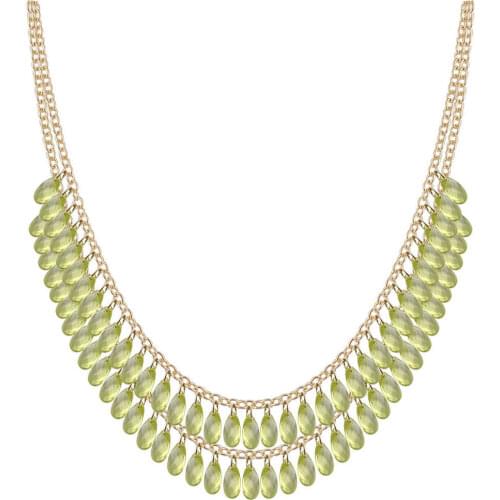 Beads Pendant Crystal Tassel Choker Chunky Statement Bib Necklace Jewelry Chain