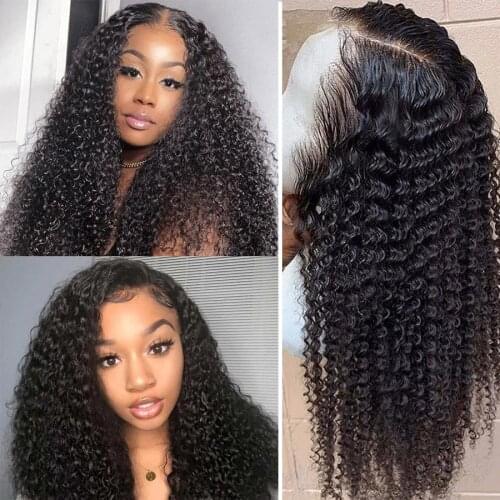 250 Density Kinky Curly Wig RXY 13x4 Lace Front Human Hair Wigs For Women Curly T Part Wig Lace Closure Wig Brazilian Remy Hair