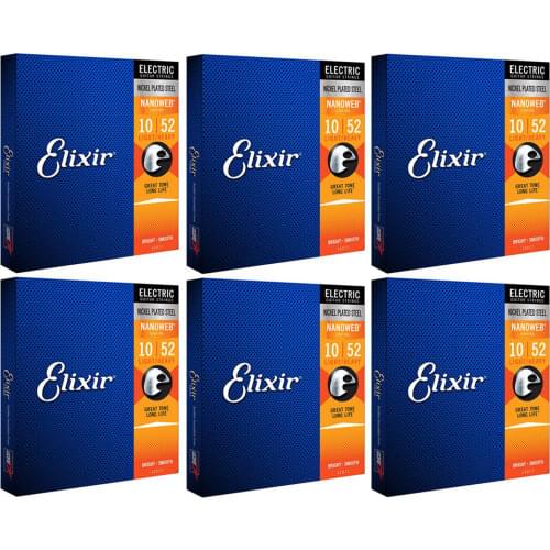 Elixir Nanoweb 12077 Coating Nickel Plated Steel Electric Guitar Strings Standard Tension 010-052