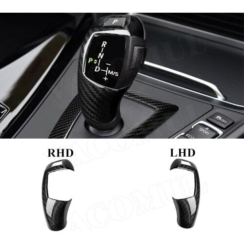 Carbon Fiber Gear Shift Knob Cover for BMW 1 2 3 4 Series F20 F30 F32 F33 F36 X3 X5 12-18 LHD/RHD