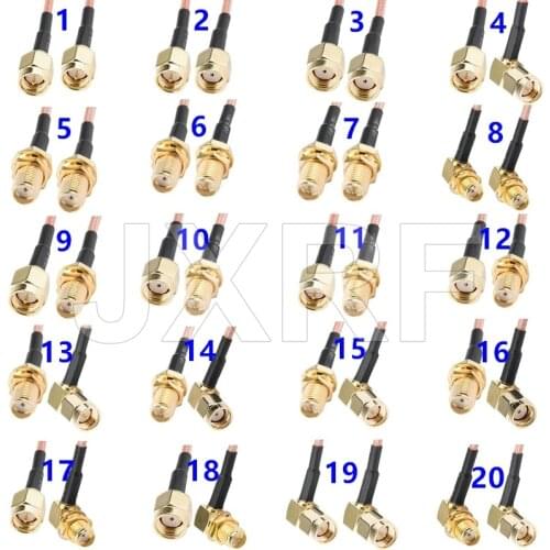 SMA to SMA Cable assemblies SMA Male Female to RP SMA Male Female Straight Right angle RG316 Extension Coax Jumper Pigtail