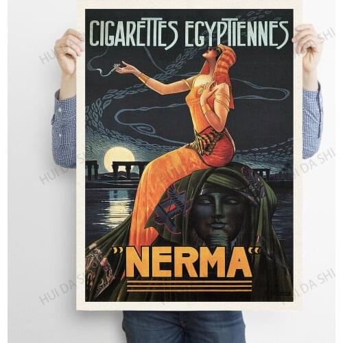 Vintage Cigarette Advertisement Poster, Nerma,Art Nouveau, Cigarettes Egyptiennes, Tobacco Poster 1924,Home Decor,Gaspar Camps