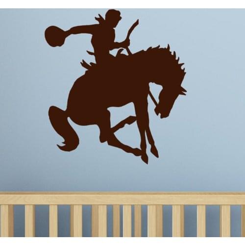 ZOOYOO Cowboy Horse Wall Decal Sticker Kids Western Decor Home Decoration Living Room Bedroom Wallpaper