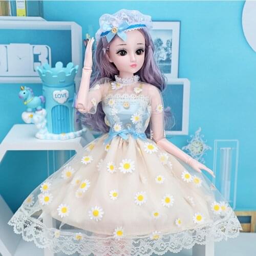 1/3 Doll Clothes Daisy Skirt for 60cm BJD Doll Sweet Princess Dress With Headdress Fashion Doll Accessories Toys for Girls Gifts