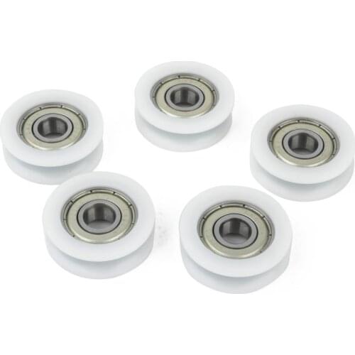 10pcs Nylon Plastic Embedded 608 U Groove Ball Bearing Guide Roller Pulley 8*30*10mm For Drawers Aluminum Doors Windows Mayitr