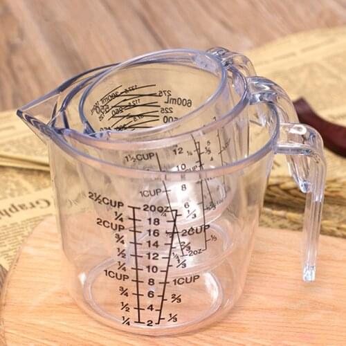 100/300/600ML DIY baking measuring cup with handle ABS scale cup plastic transparent cup baking tools