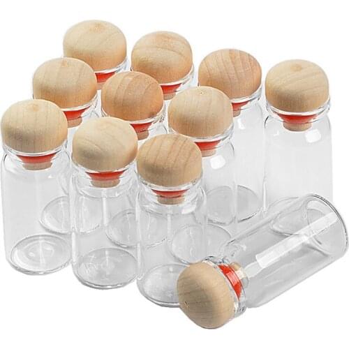 8ml Glass Bottles Pendants With Cork Wood Stopper Wedding Gift Bottles Jars Vials Diy Decoration Craft 100pcs