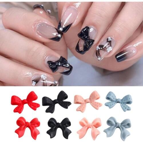 20Pcs/Set 3D Nail Bowknot Decoration Frosted Fashion Nail Art Decorations Tools Colorful Bow Ornament Manicure Accessories