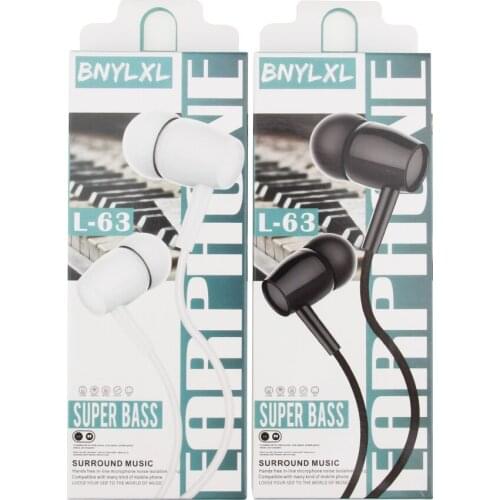 3.5mm Jack Wired Earphones In Ear Bass Headphones Stereo Headset Volume Control Earbuds Mobile Phone Earphone 100pcs