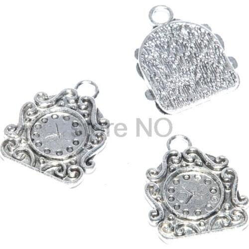 7pcs alarm clock charm Antique Tibetan silver Tone Lace the alarm clock charm pendant 23x28mm