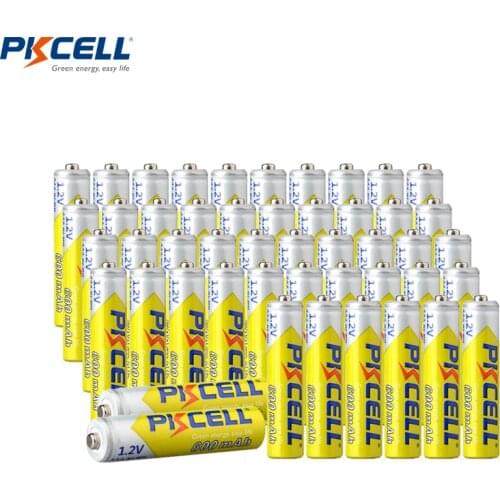 48pcs PKCELL AAA 600mAh Battery 1.2V Ni-MH 3A aaa Rechargeable Batteries NIMH battery AAA With Cycles 1000 times for flashlight