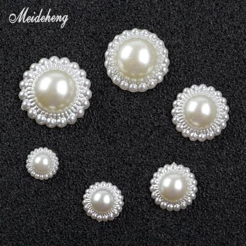 AcryIic mitation Pearl SunFlower Beads for Jewelry Making Accessory For Needlework Wedding Dress Costume DIY Craft
