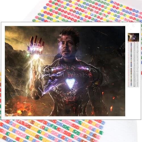 Diamond Painting Iron Man Avengers Endgame Marvel 5D DIY Art Cartoon Portrait Mosaic Crafts Hobby Full Square Round Drill Decor