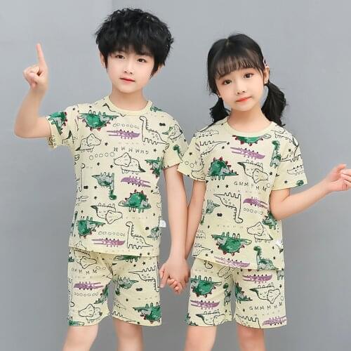 Teen Girls Clothing Sets Boys Dinosaur Pajamas Sets Kids Pyjamas Pajamas for Teen Girls Korean Pajamas Kids Boy Summer Pyjama