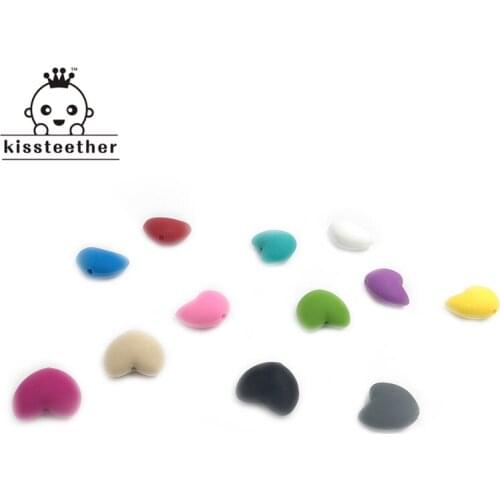 Baby Teether Toys Mixed Color Heart Silicone Beads For Baby Teether DIY Necklace/ Bracelet Baby Teething Nursing Accessories