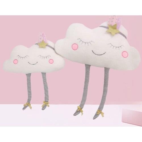 Ins Smile Cloud Plush Pillow Soft Cushion Kawaii Cloud Toys For Children Baby Kids Pillow Cushion Home Decor Girl Gift Lucky Boy