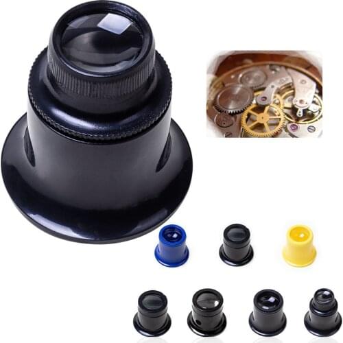 Watch Repair Tool Magnifier 5X 10X 15X 20X Glass Loupe Eyepiece Eyes Clip Magnifier Watchmaker Watch Part Battery Removal Tool
