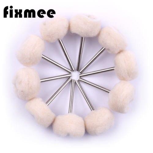 100pcs 24mm Head Diameter Cashmere Grinding Head With Handle Wool Wheel Wood Polishing Cleaner Grinding Tools