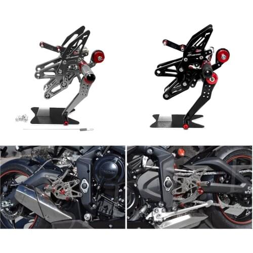 CNC Adjustable Rearsets Footrests Foot Rest Pegs Set For Triumph Daytona 675 R 2013 2014 2015 2016 2017