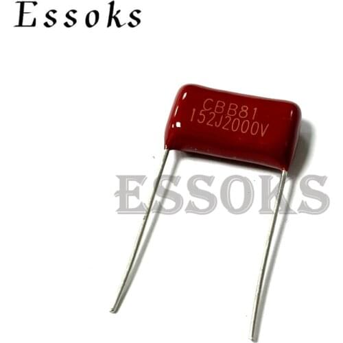10PCS 2000V152J 0.0015UF Pitch 15mm 1.5NF 2000V 2KV 152 152J CBB Polypropylene film capacitor