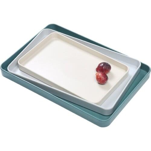 Round Rectangle Plastic Nordic Modern Tea Tray Household Tea Cup Fruit Cup Storage Tray Light Luxury and Exquisite