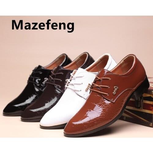 Mazefeng 2021 New Fashion Business Dress Men Shoes Classic Leather MenS Suits Shoes Fashion Lace-up Dress Shoes Men Oxfords