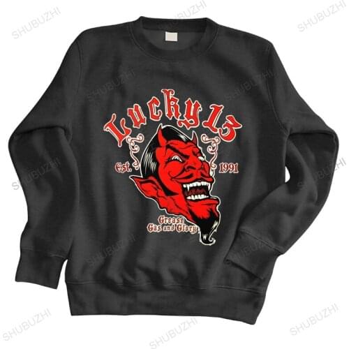 New arrived men hoodie autumn Authentic LUCKY 13 Devil Grease Gas And Glory Rockabilly hoodies warm sweatshirt men hoody