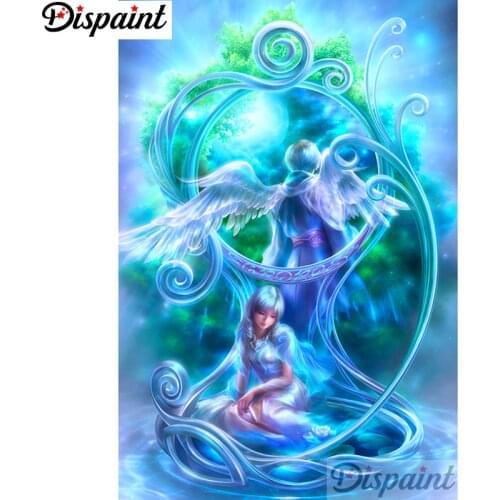Dispaint Full Square/Round Drill 5D DIY Diamond Painting "Angel boy girl" Embroidery Cross Stitch 3D Home Decor A12757