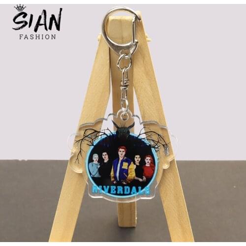 New South Side Serpents Pop Punk Acrylic Keychain Mysteries of Riverdale Double-Sided Keyring Unisex Jewelry Accessories Gifts