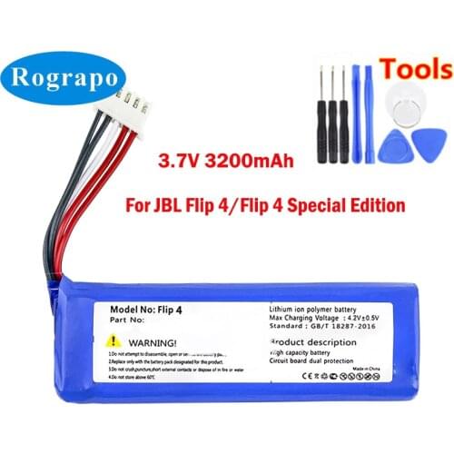New 3.7V GSP872693 01 Replacement Battery For JBL Flip 4 Flip4 Special Edition Bluetooth Wireless Speaker 5-wire Plug +tools