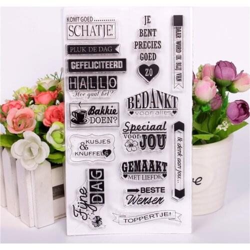 New Dutch Stamp Scrapbooking Alphabet Stamp Embossing Craft Silicone Transparent Stampstampons