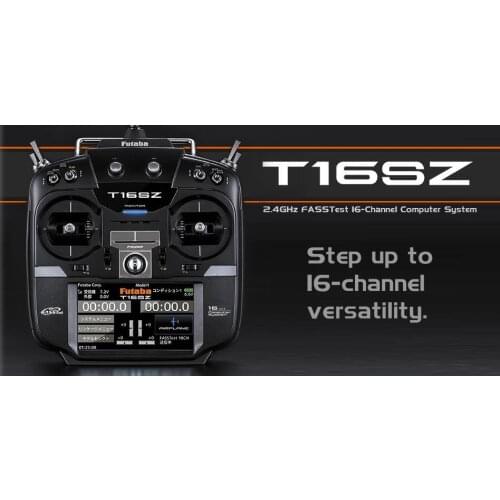 Original Futaba 16SZ 2.4GHz FASST Transmitter Remote Control (Ni-MH) with R7008SB receiver for Helicopter Multirotor